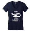 New Mom 2018 Rokie Dept. Women's V-Neck T-Shirt