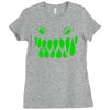 fun monster face, eat, beast, Ladies Fitted T-Shirt