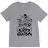 You Cant Scare Me I am Biker Grandpa V-Neck Tee