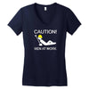 caution men at work Women's V-Neck T-Shirt
