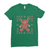 ugly sweater bear Ladies Fitted T-Shirt