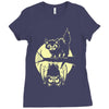 cat and bat halloween Ladies Fitted T-Shirt