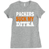 chicago bears tee packers can suck my ditka Ladies Fitted T-Shirt
