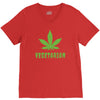 Vegetarian Pot Leaf V-Neck Tee