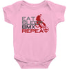 eat sleep bmx repeat Baby Bodysuit