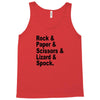 rock paper scissors lizard spock big bang theory geek nerd gift t shir Tank Top