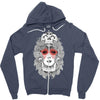 girl and skull Zipper Hoodie