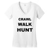 crawl walk hunt Women's V-Neck T-Shirt