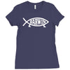 darwin'   fish Ladies Fitted T-Shirt