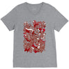 rood en wit V-Neck Tee
