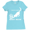 i need a beer right meow Ladies Fitted T-Shirt
