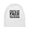 rude slogan Baby Beanies