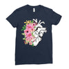 Heart And Flowers Ladies Fitted T-Shirt