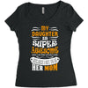 My Daughter Is Super Awesome Her Mom Women's Triblend Scoop T-shirt