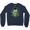 vintage frankenstein mask Crewneck Sweatshirt