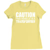 caution this vehicle Ladies Fitted T-Shirt