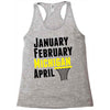 January February Michigan April - March Madness Basketball Racerback Tank