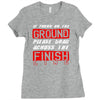 please drag across the finish line Ladies Fitted T-Shirt