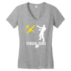 finger guns batle royal gaming Women's V-Neck T-Shirt