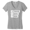 v6 swim bike run Women's V-Neck T-Shirt
