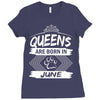 Queens Are Born In June Ladies Fitted T-Shirt