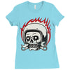 skull biker Ladies Fitted T-Shirt