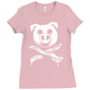 pig bacon cross bones pirate Ladies Fitted T-Shirt