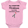 all i want for christmas is a cure carcinoid cancer Baby Bodysuit