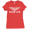 boss life hip hop music rick ross maybach cool dope mens tshirt black Ladies Fitted T-Shirt