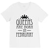 queens are born in february (2) V-Neck Tee