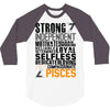 Strong Independent Motivated Pisces 3/4 Sleeve Shirt