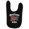rescued by pug Baby Bibs