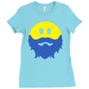 bearded smiley face Ladies Fitted T-Shirt
