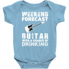 weekend forcast guitar with a chance of drinking Baby Onesie