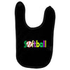 softball neon rhinestud Baby Bibs