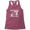 save the turtle Racerback Tank