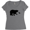Bear Fishing Women's Triblend Scoop T-shirt