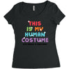 This Is My Human Costume I'm Really A Unicorn Women's Triblend Scoop T-shirt