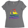 Totally Straight Lgbt Unicorn Women's Triblend Scoop T-shirt