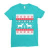 reindeer christmas ugly sweater Ladies Fitted T-Shirt