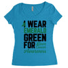 i wear emerald green for liver cancer awareness Women's Triblend Scoop T-shirt
