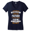 Super Cool Father Of A Freaking Awesome Son Women's V-Neck T-Shirt