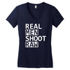 real men shoot raw funny photography Women's V-Neck T-Shirt