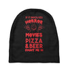 horror movies, pizza and beer Baby Beanies