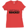 softball rocks Ladies Fitted T-Shirt