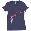 banksy headshot butterfly Ladies Fitted T-Shirt