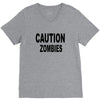 caution zombies V-Neck Tee