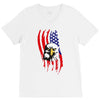 american eagle usa flag head V-Neck Tee