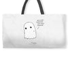 sad ghost Weekender Totes