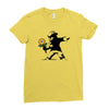 banksy flower Ladies Fitted T-Shirt